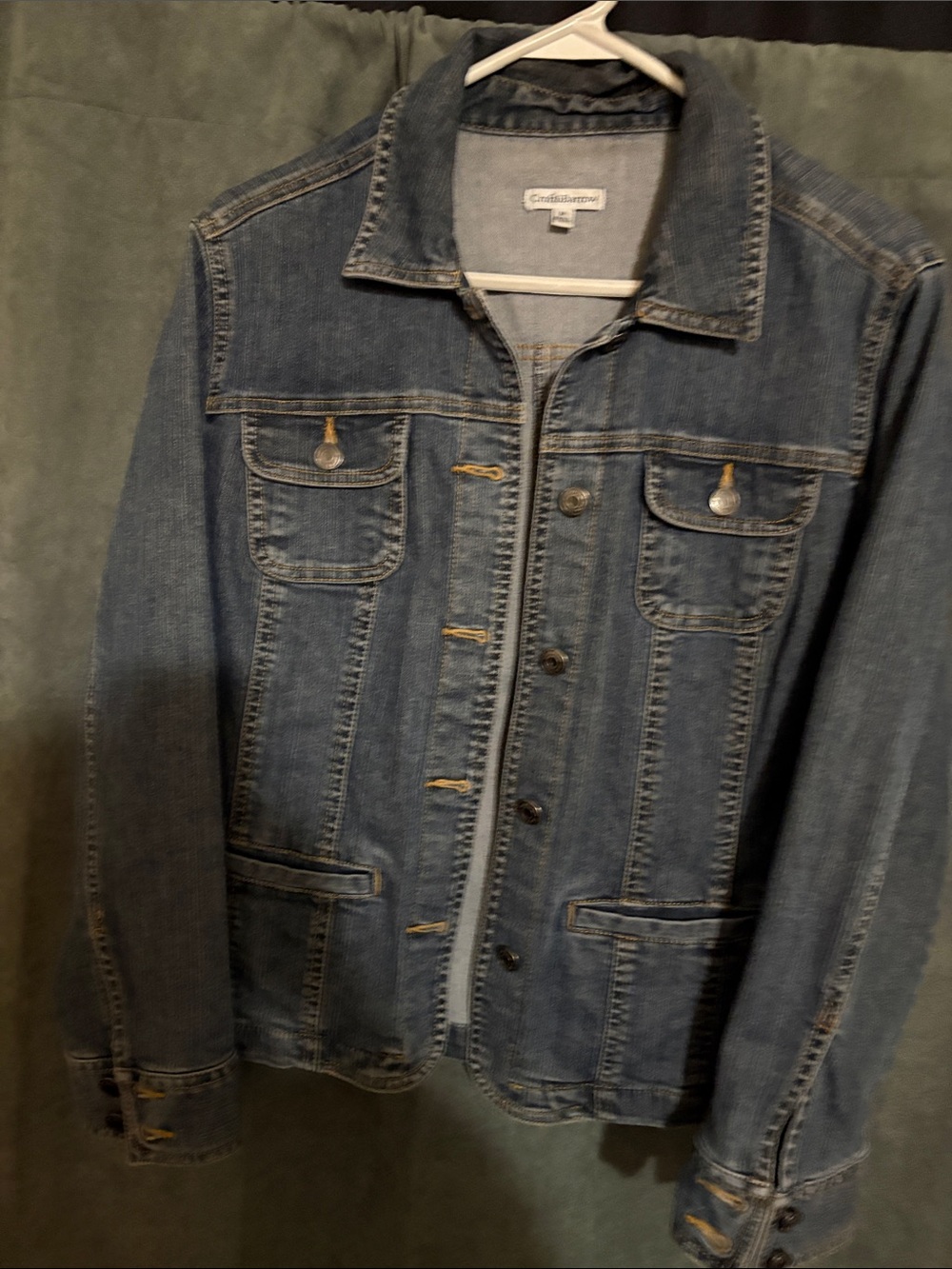 croft & barrow Distressed Blue Denim Jacket